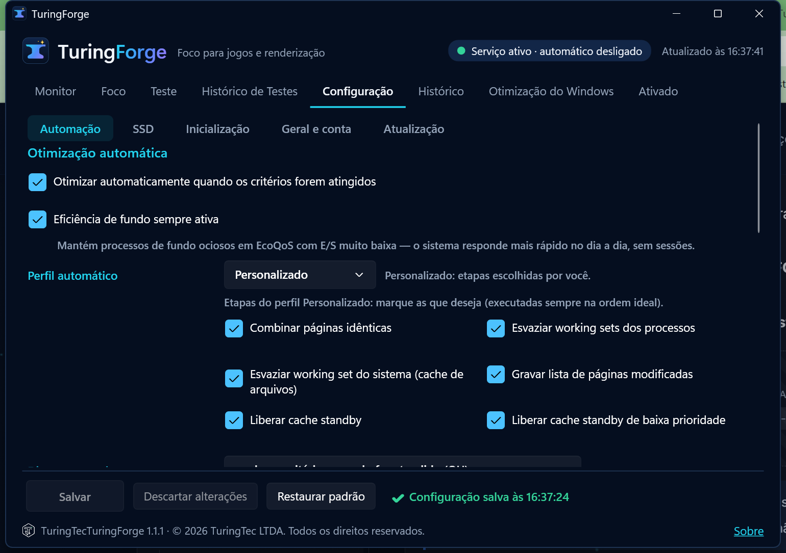Ligar o automático