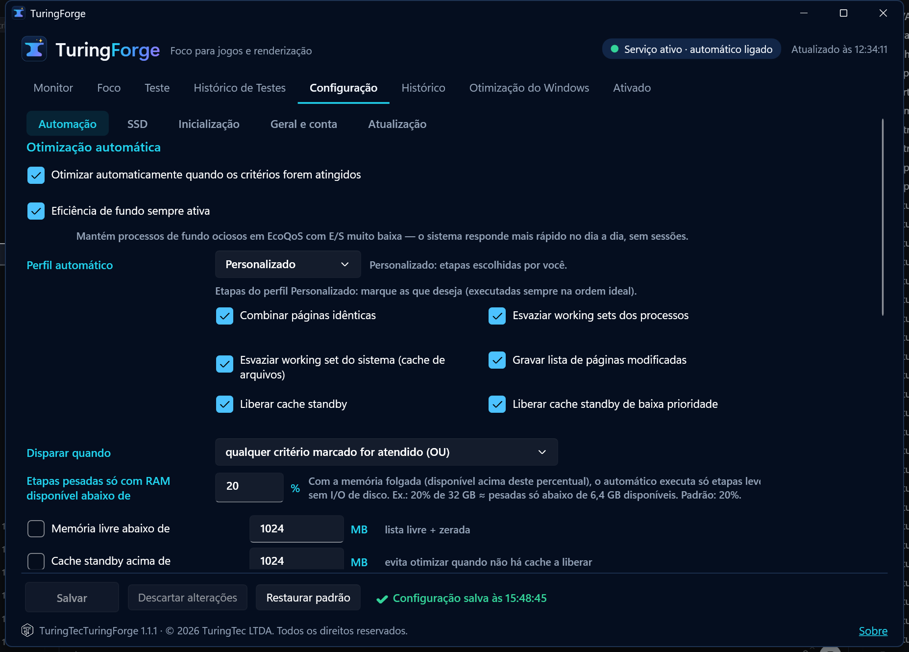 Automação e a eficiência de fundo (EcoQoS)