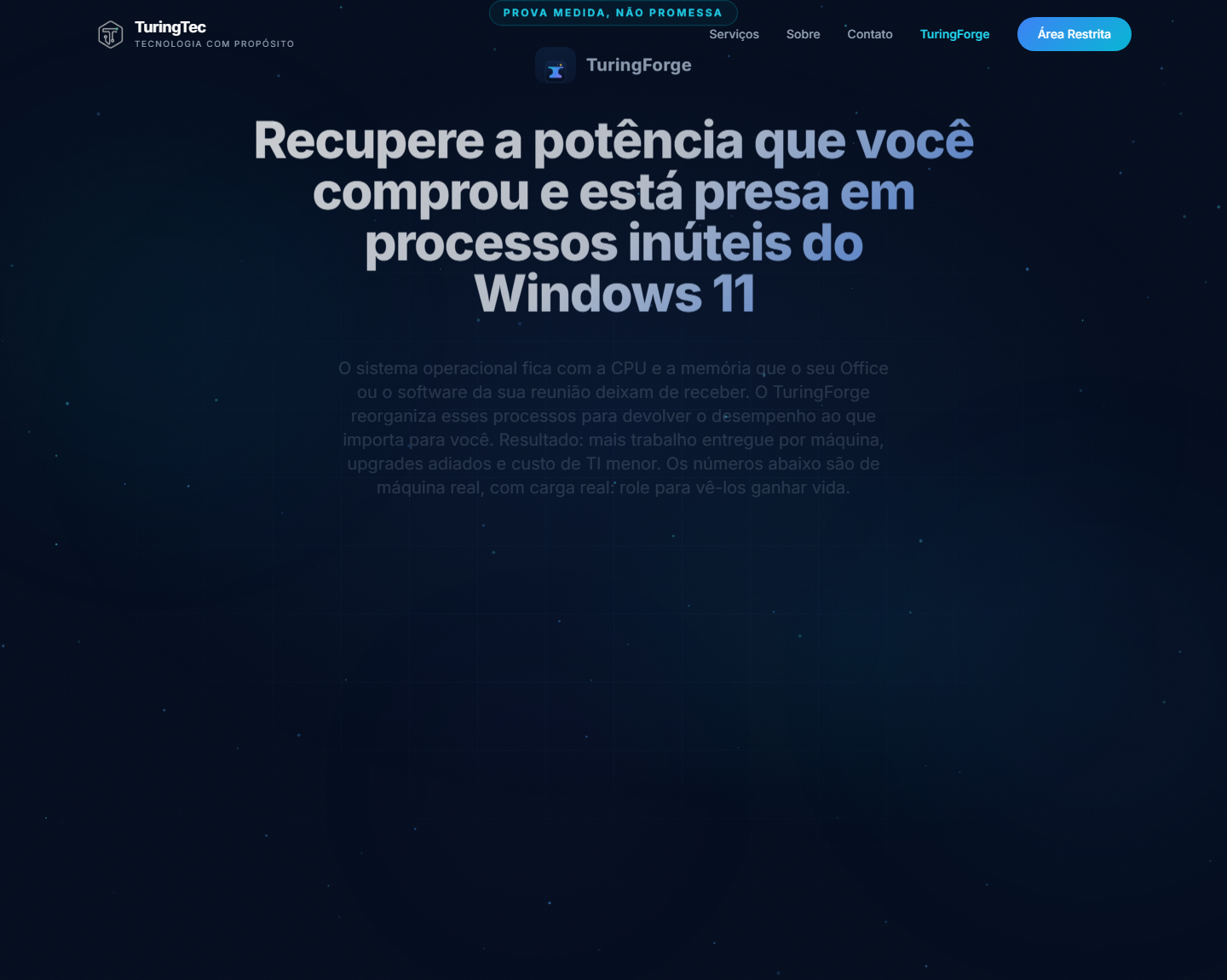 A página do produto