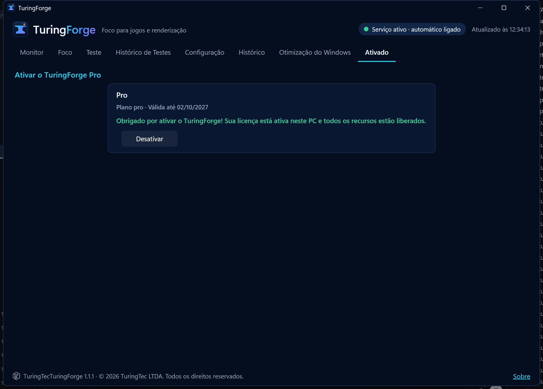 Confirmar de volta no programa
