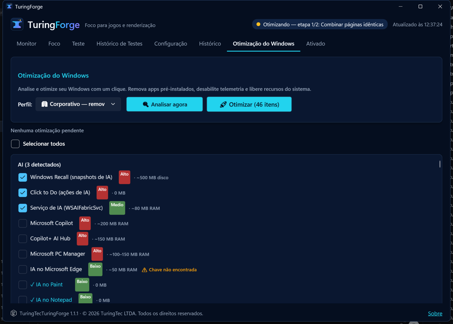 Os itens: categorias, risco e o que vem marcado