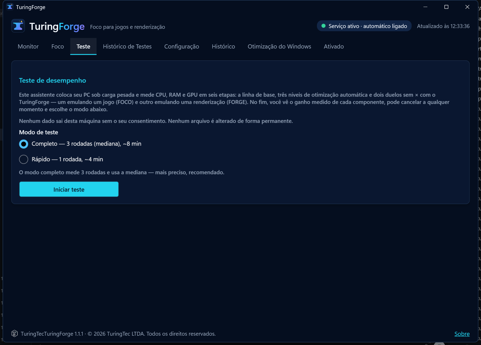 O que o teste mede